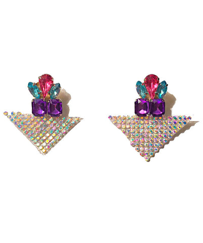 Triangle Gem Fantasy Earrings