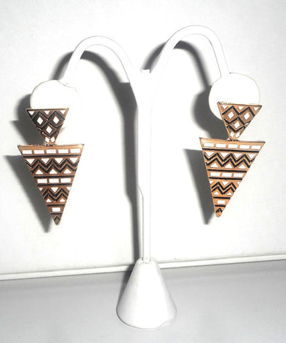 Aztec Triangle Drop Earrings