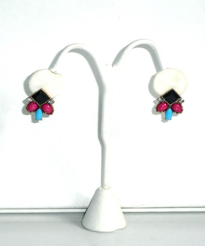 Multicolor Jewel Aztec Earrings