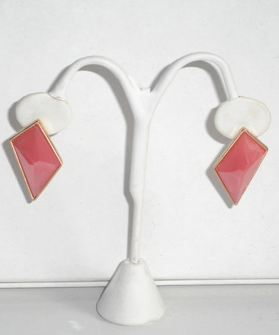 Pink Chunk Stone Earrings
