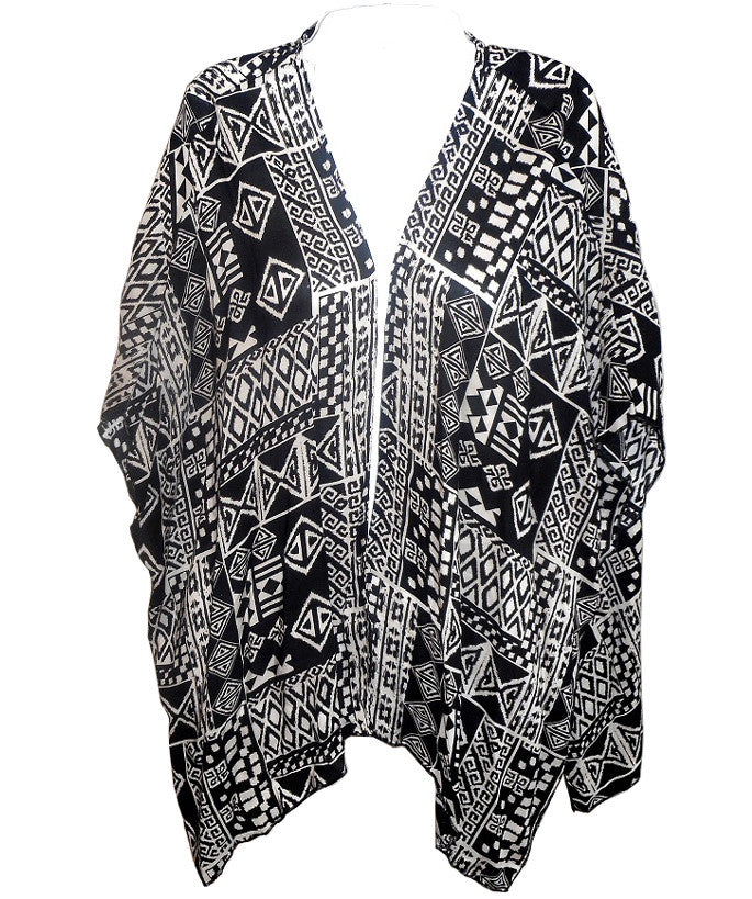 Black and White Aztec Print Cardigan