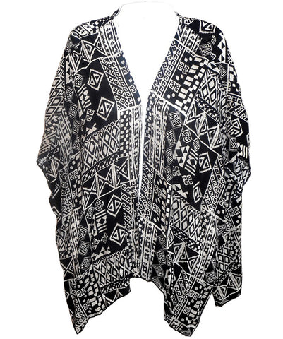 Black and White Aztec Print Cardigan