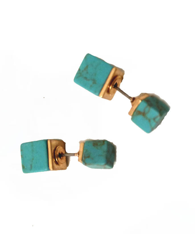Double Sided Turquoise Stone Earrings