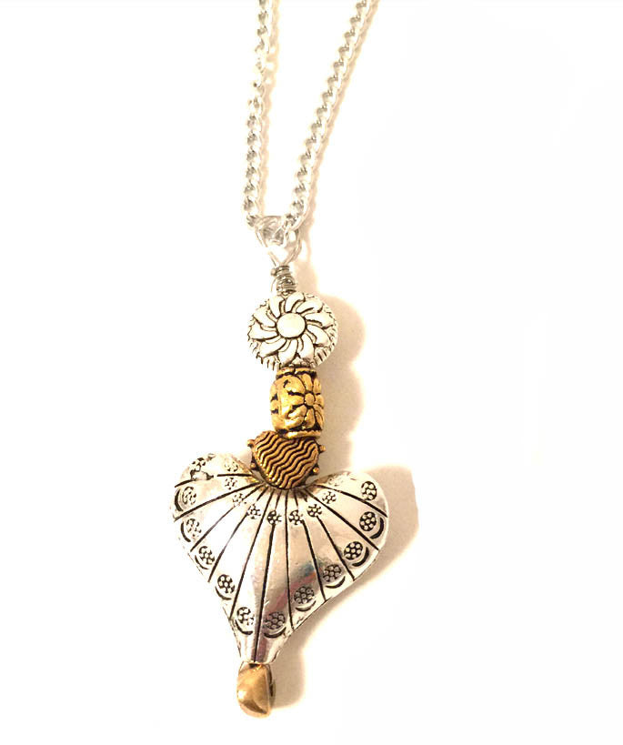 Mixed Metal Heart Pendant