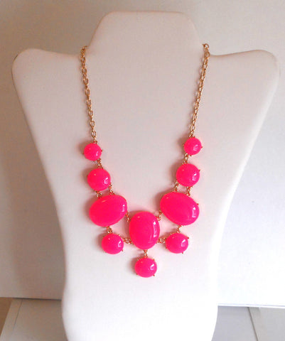 Hot Pink Drop Necklace