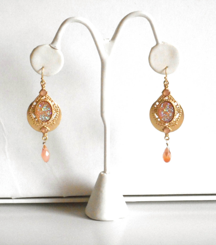 Pink Sparkle Victorian Earrings