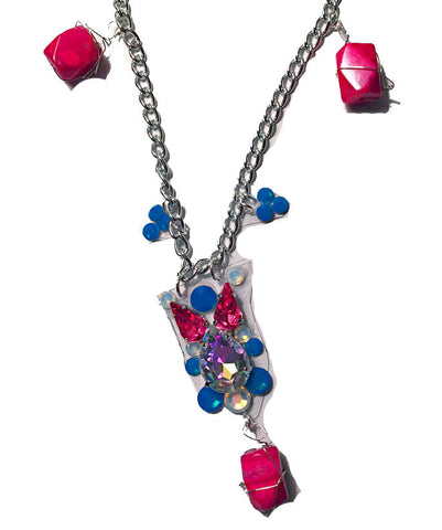 Pink and Turquoise Fantasy Rock Pendant