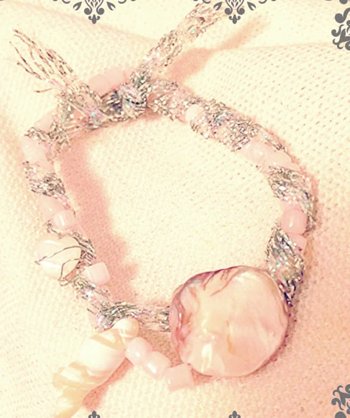 Pink Seashell Sparkle Bracelet