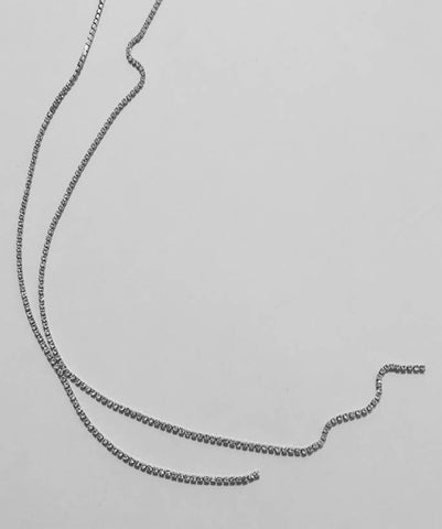 Rhinestone Body Double Strand Necklace