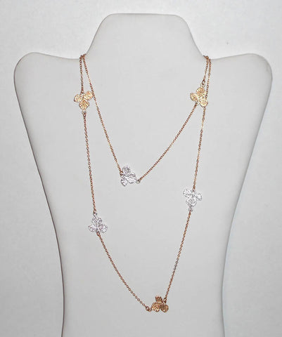 Silver and Gold Leaf Necklace