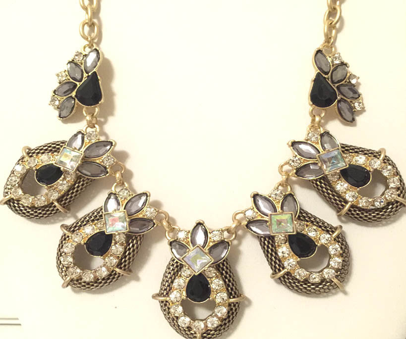 Smoke and Black Statement Necklace