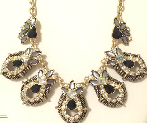 Smoke and Black Statement Necklace
