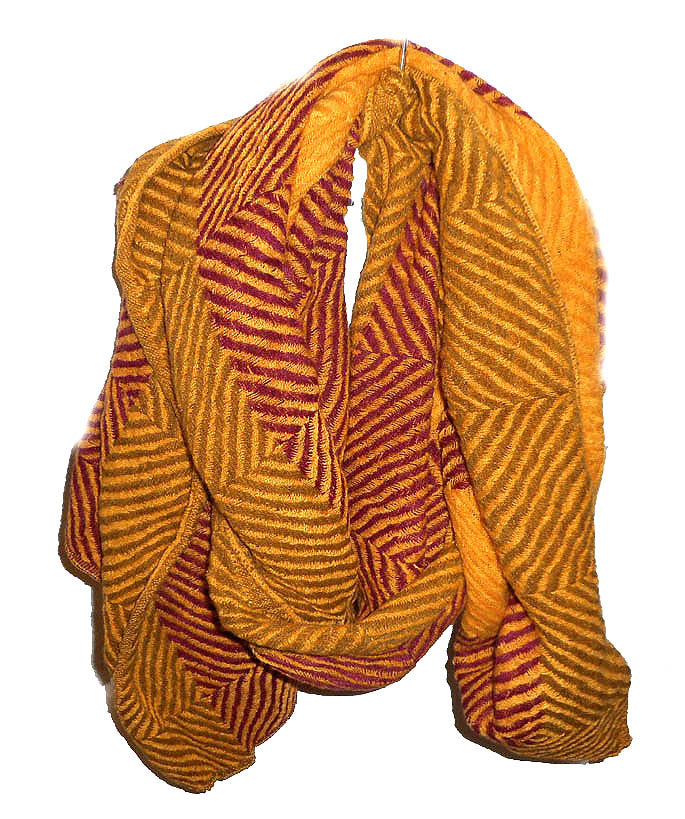 Mustard and Fuchsia Scarf