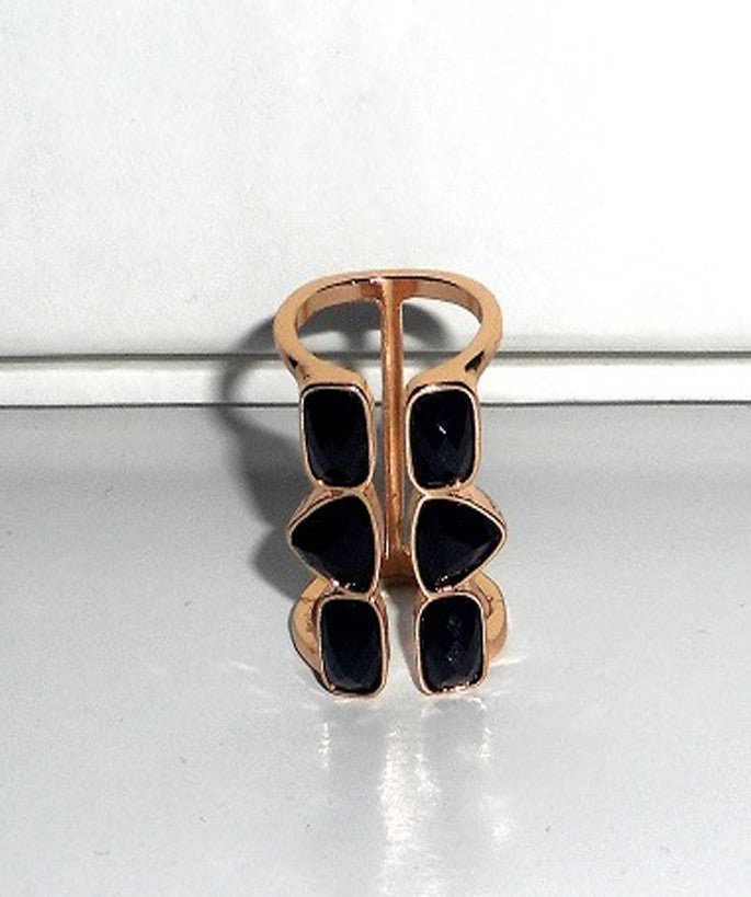 Black Jewel Knuckle Ring