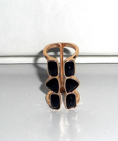 Black Jewel Knuckle Ring