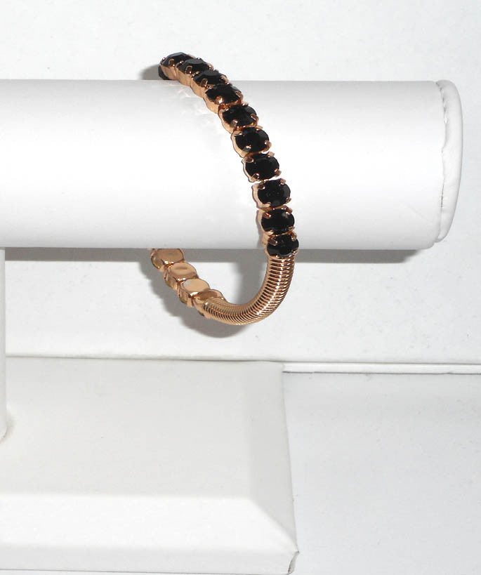 Black Jewel Spiral Cuff