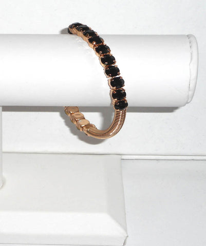 Black Jewel Spiral Cuff