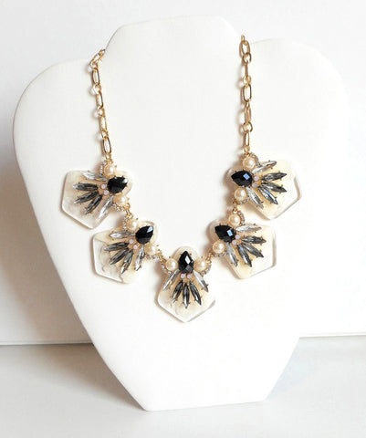 Black and Ivory Statement Necklace