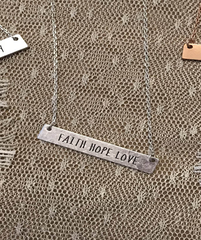 Inspired Necklace "FAITH HOPE LOVE"