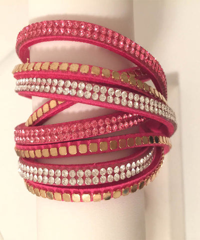 Fuchsia Icon Cuff Bracelet