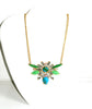 Green and Turquoise Statement Necklace Set