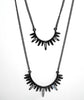 Black Spike Drop Necklace