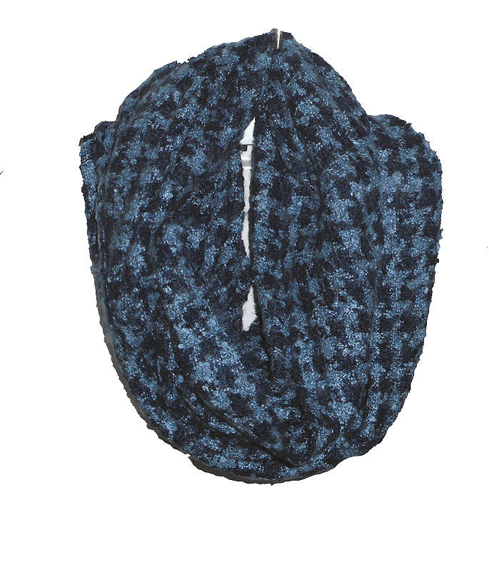 Navy Houndstooth Scarf