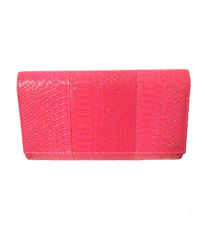 Pink Python Clutch