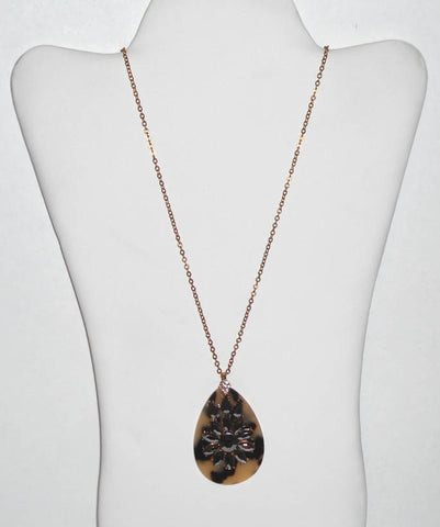 Tortoise Shell Pendant Necklace